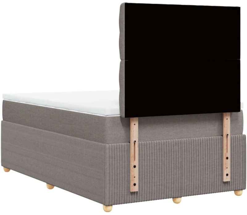 vidaXL Κρεβάτι Boxspring με Στρώμα Taupe 120x190 εκ. Υφασμάτινο