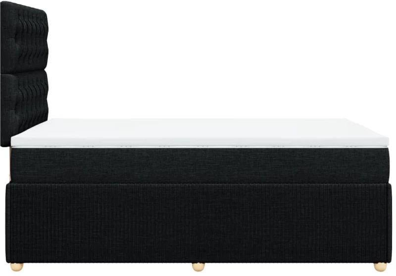 vidaXL Κρεβάτι Boxspring με Στρώμα Μαύρο 120x190 εκ. Υφασμάτινο