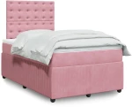 vidaXL Κρεβάτι Boxspring με Στρώμα Ροζ 120x190 εκ. Βελούδινο