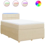 vidaXL Κρεβάτι Boxspring με Στρώμα Κρεμ 120x190 εκ. Υφασμάτινο