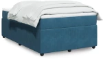 vidaXL Κρεβάτι Boxspring με Στρώμα Σκούρο Μπλε 120x190 εκ. Βελούδινο