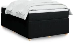 vidaXL Κρεβάτι Boxspring με Στρώμα Μαύρο 120x190 εκ. Υφασμάτινο