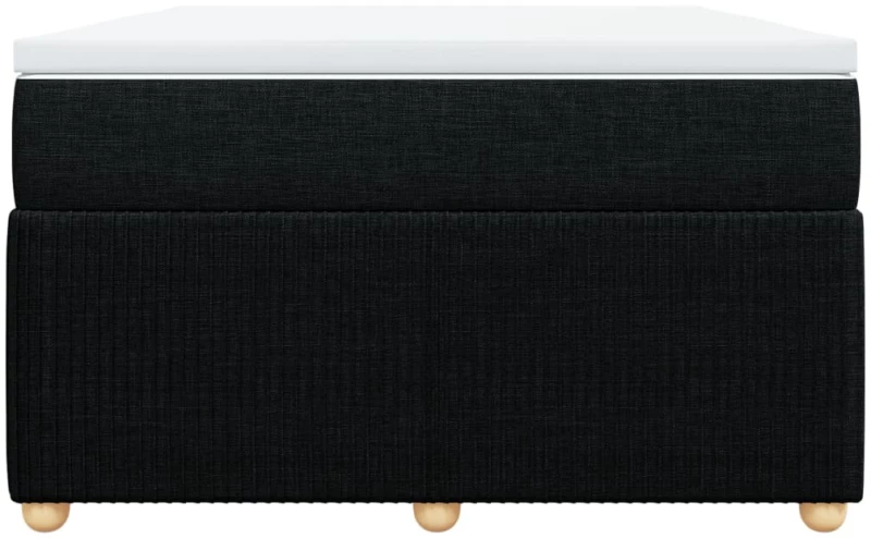 vidaXL Κρεβάτι Boxspring με Στρώμα Μαύρο 120x190 εκ. Υφασμάτινο