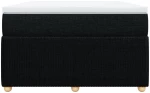 vidaXL Κρεβάτι Boxspring με Στρώμα Μαύρο 120x190 εκ. Υφασμάτινο