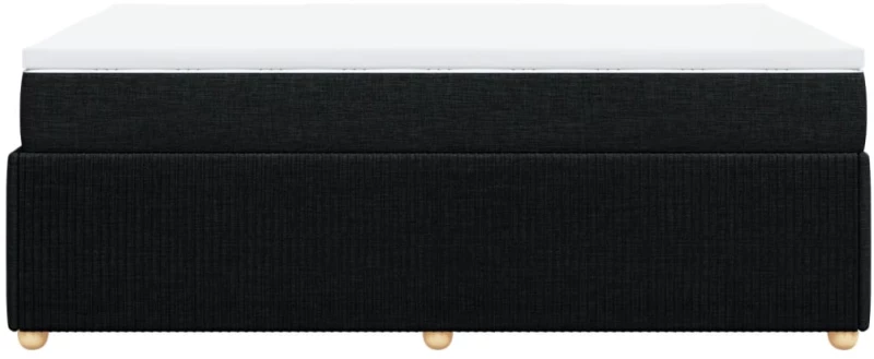 vidaXL Κρεβάτι Boxspring με Στρώμα Μαύρο 120x190 εκ. Υφασμάτινο