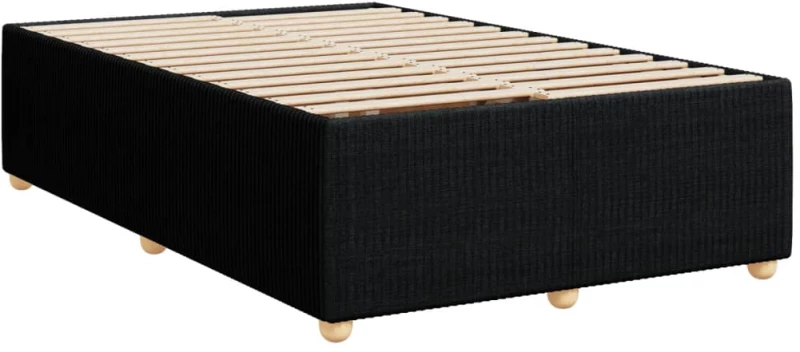 vidaXL Κρεβάτι Boxspring με Στρώμα Μαύρο 120x190 εκ. Υφασμάτινο