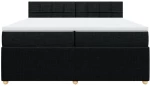vidaXL Κρεβάτι Boxspring με Στρώμα Μαύρο 200x200 εκ. Υφασμάτινο