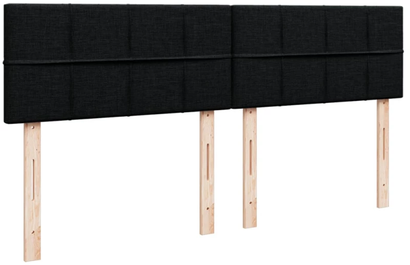 vidaXL Κρεβάτι Boxspring με Στρώμα Μαύρο 200x200 εκ. Υφασμάτινο
