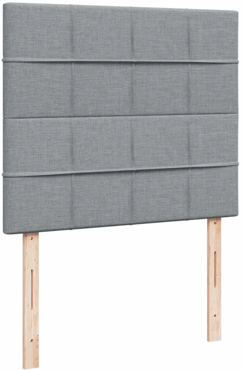vidaXL Κρεβάτι Boxspring με Στρώμα Ανοιχτό Γκρι 120x190 εκ. Υφασμάτινο