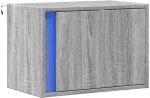 vidaXL Κομοδίνο Επιτοίχιο με Φώτα LED Γκρι Sonoma