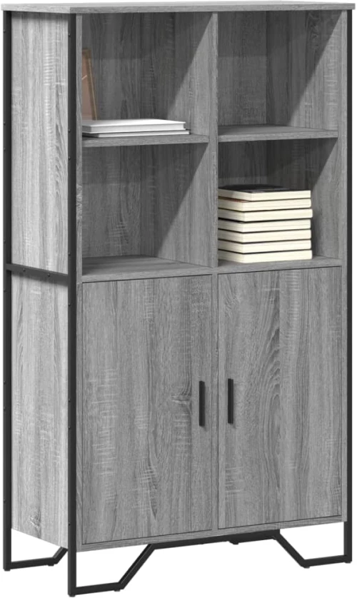 vidaXL Ντουλάπι Γκρι Sonoma 79,5x35,5x137,5 εκ. Επεξεργασμένο Ξύλο