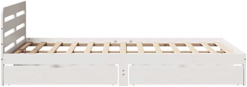 vidaXL Σκελετός Κρεβ. Χωρίς Στρώμα Λευκό 135x190 εκ Μασίφ Πεύκο