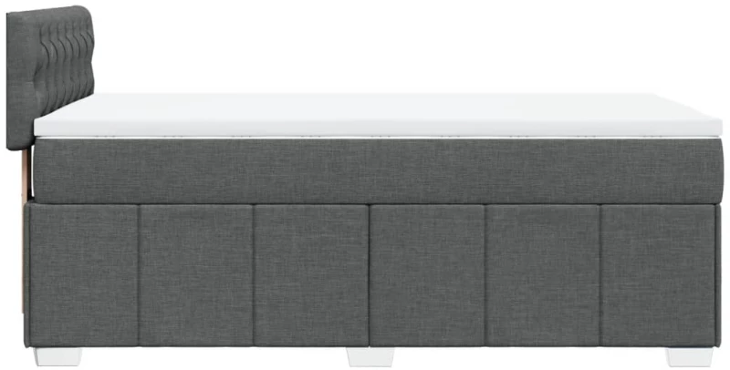 vidaXL Κρεβάτι Boxspring με Στρώμα Σκούρο Γκρι 80x200 εκ. Υφασμάτινο