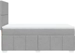 vidaXL Κρεβάτι Boxspring με Στρώμα Ανοιχτό Γκρι 90x190 εκ. Υφασμάτινο
