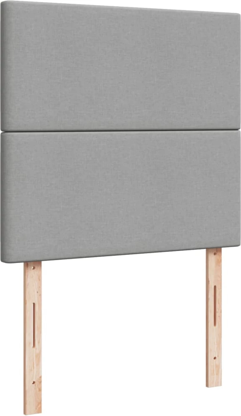 vidaXL Κρεβάτι Boxspring με Στρώμα Ανοιχτό Γκρι 90x190 εκ. Υφασμάτινο