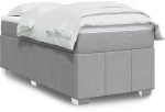 vidaXL Κρεβάτι Boxspring με Στρώμα Ανοιχτό Γκρι 100x200 εκ. Υφασμάτινο