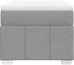 vidaXL Κρεβάτι Boxspring με Στρώμα Ανοιχτό Γκρι 100x200 εκ. Υφασμάτινο