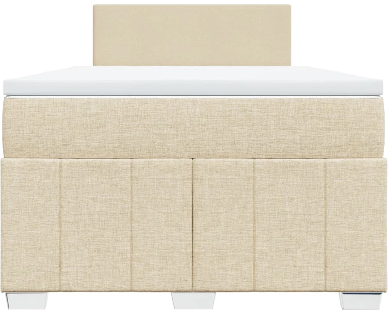 vidaXL Κρεβάτι Boxspring με Στρώμα Κρεμ 120x190 εκ. Υφασμάτινο