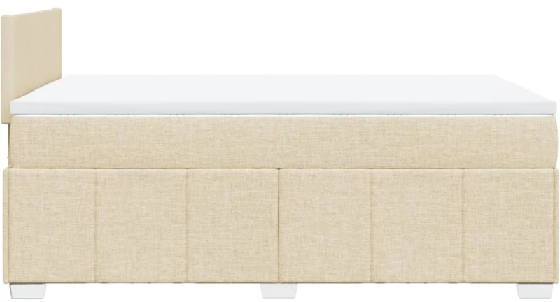 vidaXL Κρεβάτι Boxspring με Στρώμα Κρεμ 120x190 εκ. Υφασμάτινο