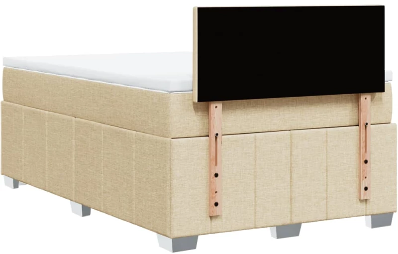vidaXL Κρεβάτι Boxspring με Στρώμα Κρεμ 120x190 εκ. Υφασμάτινο