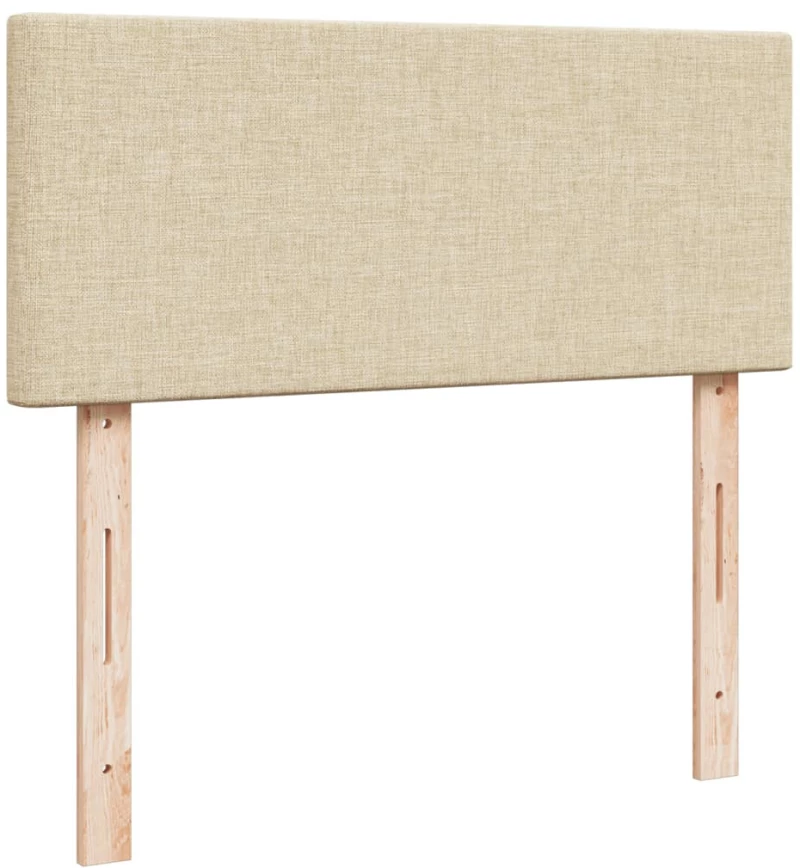 vidaXL Κρεβάτι Boxspring με Στρώμα Κρεμ 120x190 εκ. Υφασμάτινο