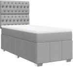 vidaXL Κρεβάτι Boxspring με Στρώμα Ανοιχτό Γκρι 80x200 εκ. Υφασμάτινο