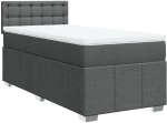 vidaXL Κρεβάτι Boxspring με Στρώμα Σκούρο Γκρι 80x200 εκ. Υφασμάτινο