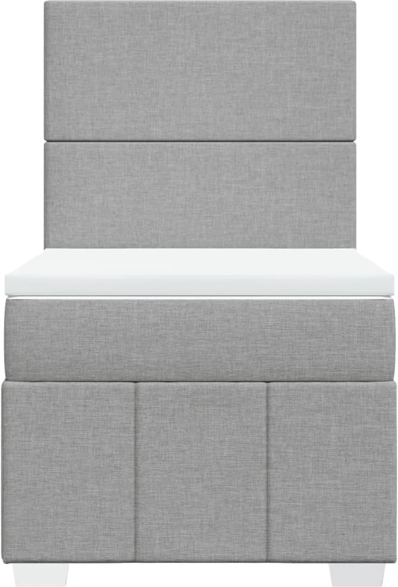 vidaXL Κρεβάτι Boxspring με Στρώμα Ανοιχτό Γκρι 80x200 εκ. Υφασμάτινο