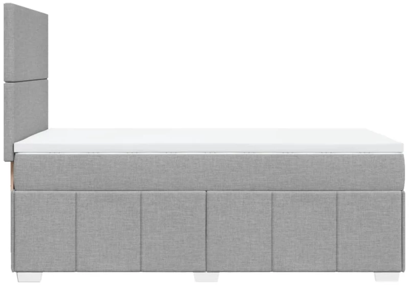 vidaXL Κρεβάτι Boxspring με Στρώμα Ανοιχτό Γκρι 80x200 εκ. Υφασμάτινο