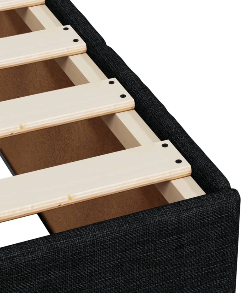 vidaXL Πλαίσιο Κρεβατιού Μαύρο 120x190 εκ. Υφασμάτινο