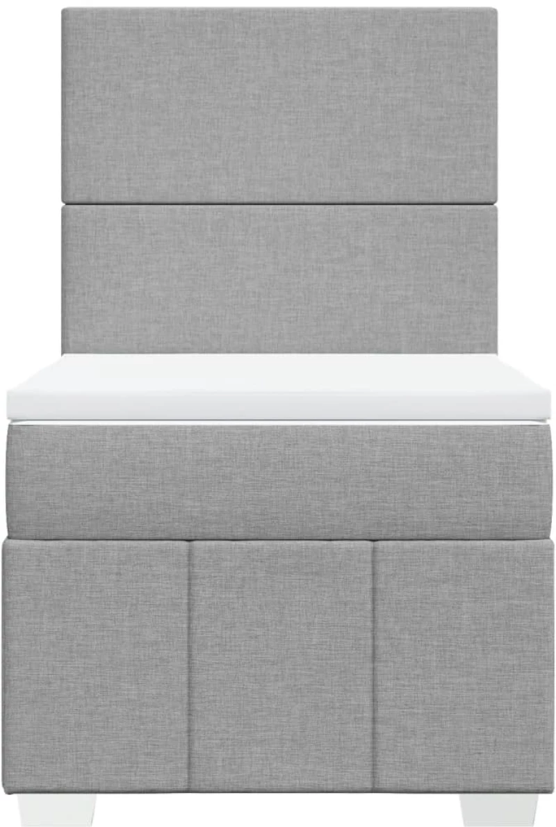 vidaXL Κρεβάτι Boxspring με Στρώμα Ανοιχτό Γκρι 100x200 εκ. Υφασμάτινο