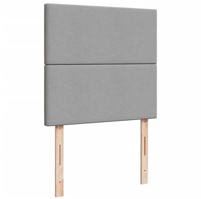 vidaXL Κρεβάτι Boxspring με Στρώμα Ανοιχτό Γκρι 100x200 εκ. Υφασμάτινο