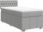 vidaXL Κρεβάτι Boxspring με Στρώμα Ανοιχτό Γκρι 80x200 εκ. Υφασμάτινο