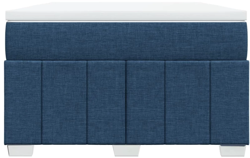 vidaXL Κρεβάτι Boxspring με Στρώμα Μπλε 120x190 εκ. Υφασμάτινο