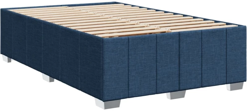 vidaXL Κρεβάτι Boxspring με Στρώμα Μπλε 120x190 εκ. Υφασμάτινο