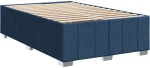 vidaXL Κρεβάτι Boxspring με Στρώμα Μπλε 120x190 εκ. Υφασμάτινο
