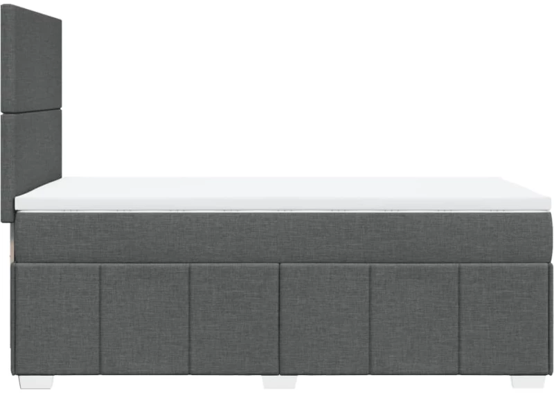 vidaXL Κρεβάτι Boxspring με Στρώμα Σκούρο Γκρι 90x190 εκ. Υφασμάτινο