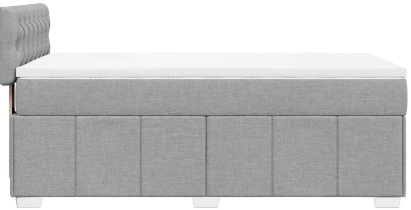 vidaXL Κρεβάτι Boxspring με Στρώμα Ανοιχτό Γκρι 90x190 εκ. Υφασμάτινο