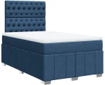 vidaXL Κρεβάτι Boxspring με Στρώμα Μπλε 120x190 εκ. Υφασμάτινο
