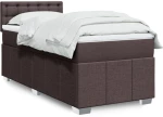 vidaXL Κρεβάτι Boxspring με Στρώμα Σκούρο Καφέ 100x200 εκ. Υφασμάτινο