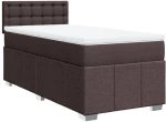 vidaXL Κρεβάτι Boxspring με Στρώμα Σκούρο Καφέ 100x200 εκ. Υφασμάτινο