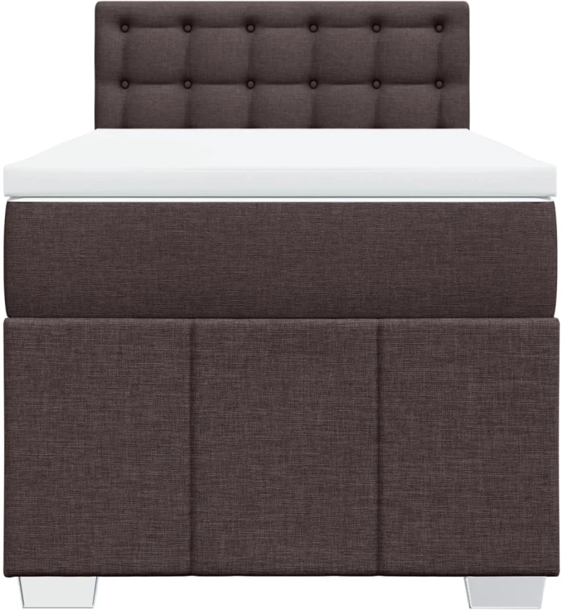 vidaXL Κρεβάτι Boxspring με Στρώμα Σκούρο Καφέ 100x200 εκ. Υφασμάτινο
