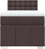 vidaXL Κρεβάτι Boxspring με Στρώμα Σκούρο Καφέ 100x200 εκ. Υφασμάτινο