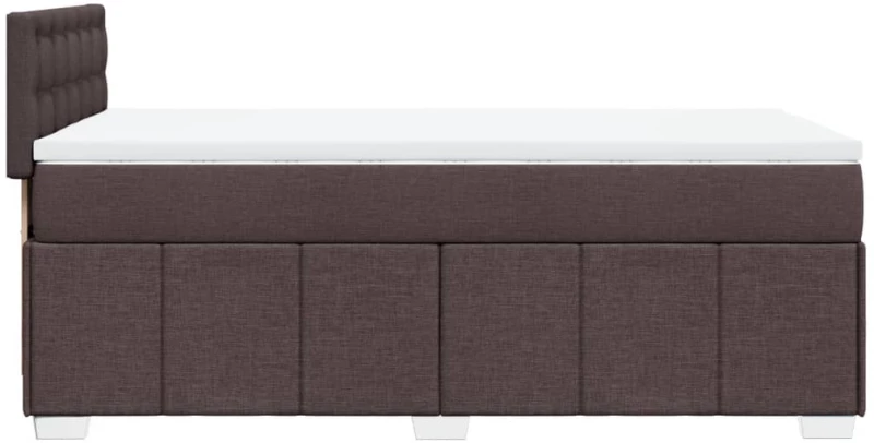 vidaXL Κρεβάτι Boxspring με Στρώμα Σκούρο Καφέ 100x200 εκ. Υφασμάτινο