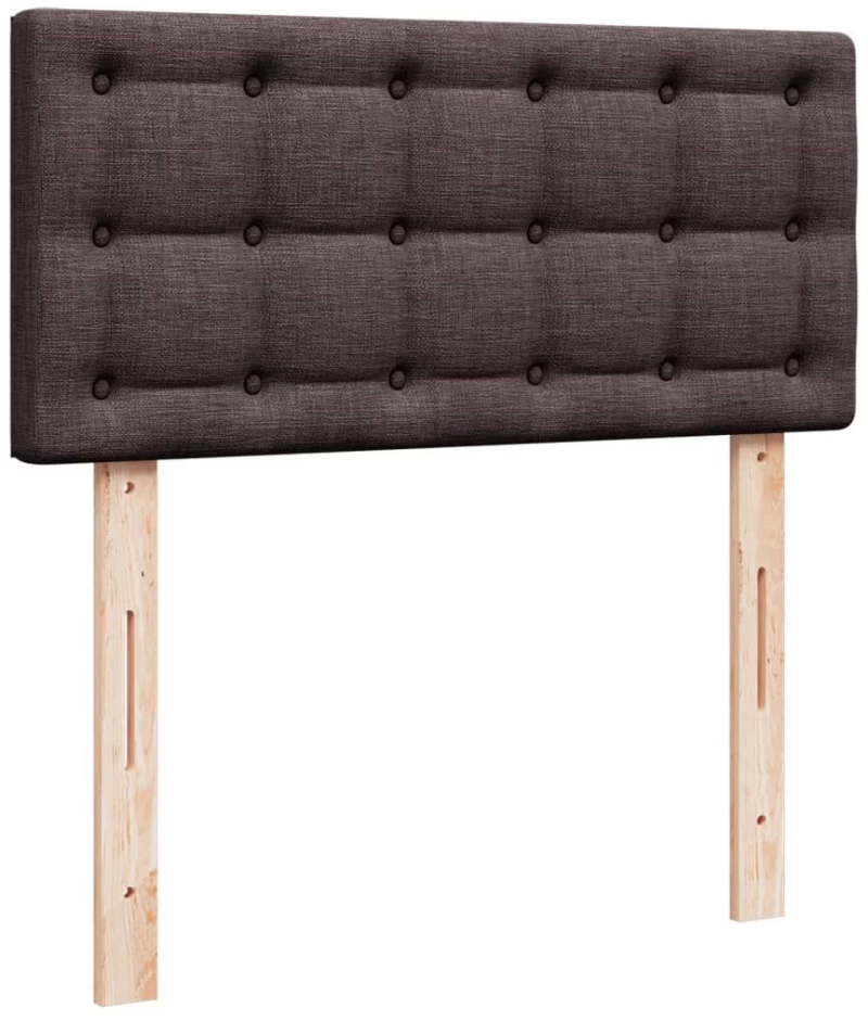 vidaXL Κρεβάτι Boxspring με Στρώμα Σκούρο Καφέ 100x200 εκ. Υφασμάτινο