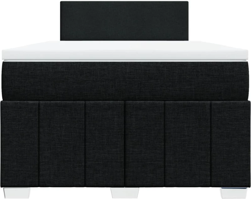 vidaXL Κρεβάτι Boxspring με Στρώμα Μαύρο 120x190 εκ. Υφασμάτινο