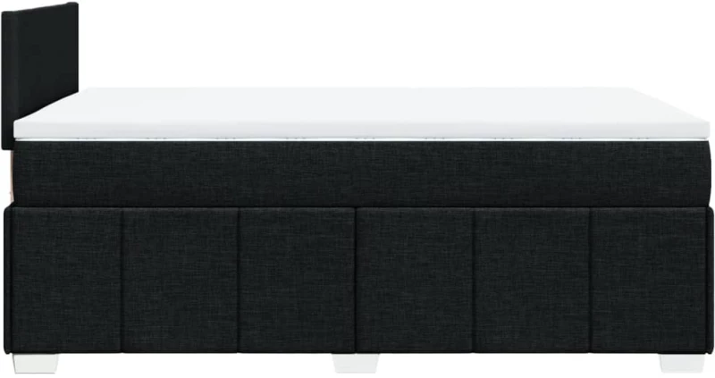 vidaXL Κρεβάτι Boxspring με Στρώμα Μαύρο 120x190 εκ. Υφασμάτινο