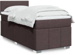 vidaXL Κρεβάτι Boxspring με Στρώμα Σκούρο Καφέ 100x200 εκ. Υφασμάτινο