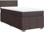 vidaXL Κρεβάτι Boxspring με Στρώμα Σκούρο Καφέ 100x200 εκ. Υφασμάτινο