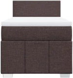 vidaXL Κρεβάτι Boxspring με Στρώμα Σκούρο Καφέ 100x200 εκ. Υφασμάτινο